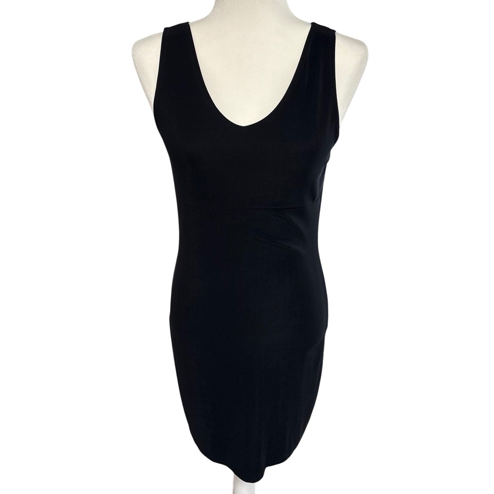 VTG 90s y2k little black dress USA made nylon party dress women's large elegant‎